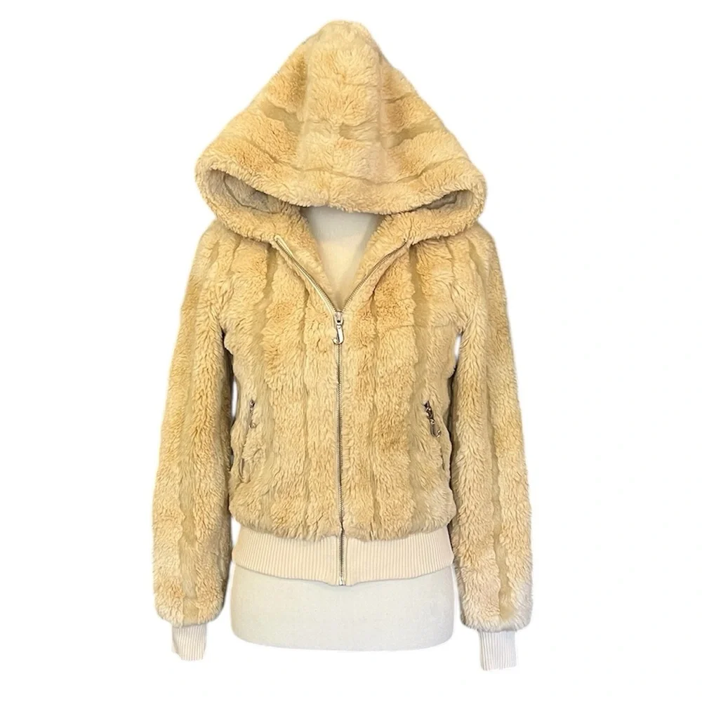 Vintage Juicy Couture Faux Fur Hoodie Coat ASO Lorelai Gilmore Girls - Picture 6 of 14